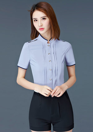 時(shí)尚灰色工作服女裝襯衫定制款式